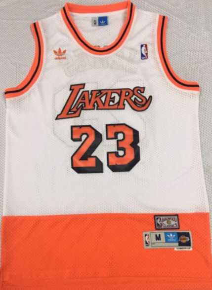 Men Los Angeles Lakers 23 James orange Nike NBA Jerseys Print